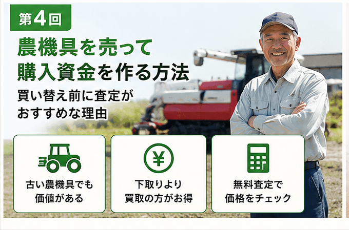 第4回｜農機具を売って購入資金を作る方法｜買い替え前に査定がおすすめな理由
